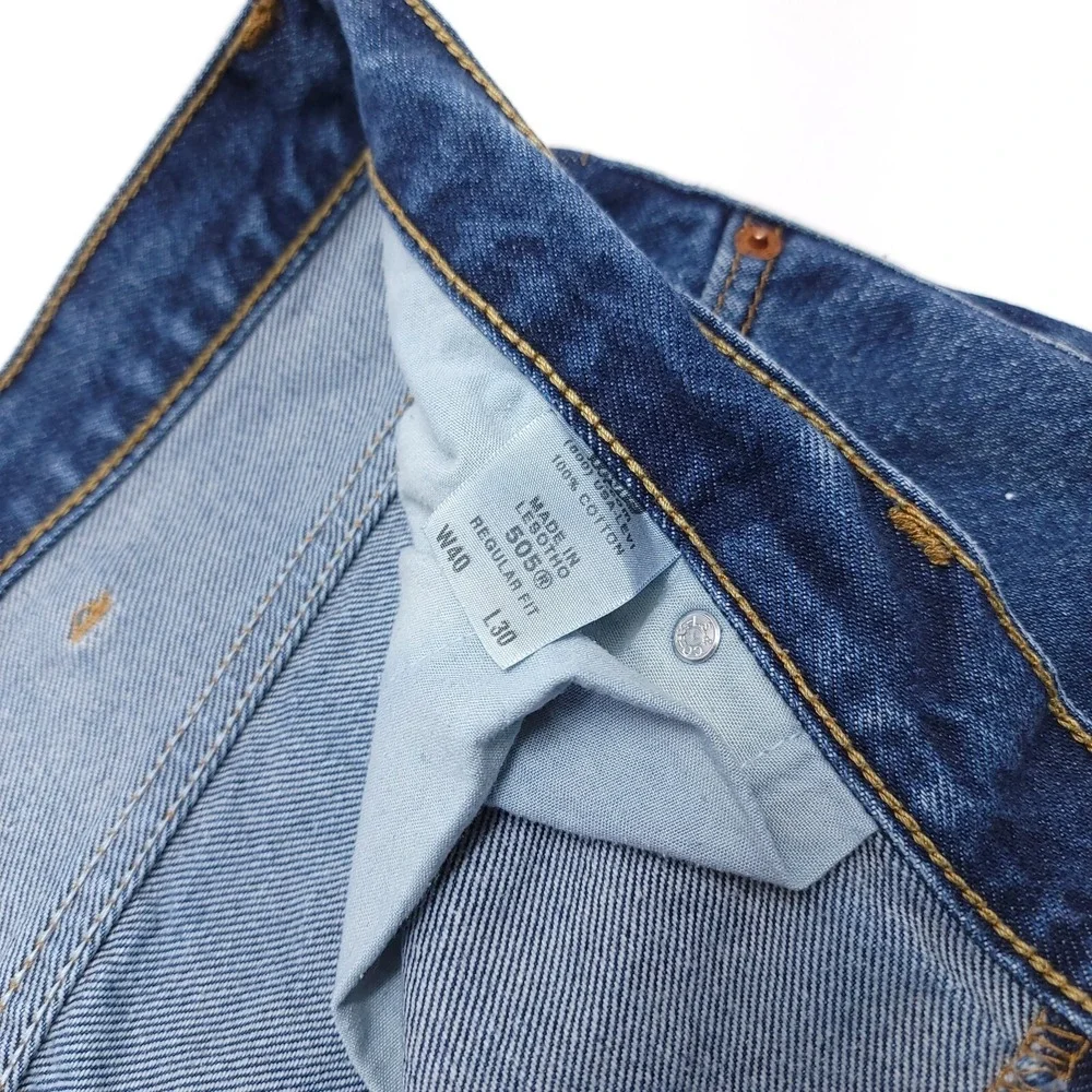 Levi's 505 Jeans Men's 40x30‎ Blue Denim Regular Fit Wpl-423 Red Tab